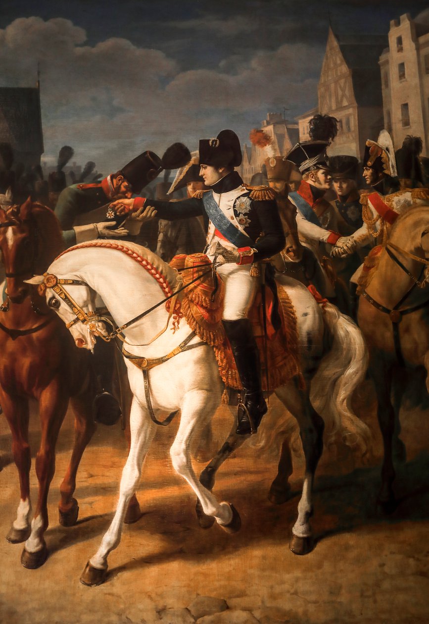 Napoléon antaa kunnialegioonan ristin venäläiselle sotilaalle Tilsittissä 1808 (öljy kankaalle) tekijältä Jean Baptiste Debret