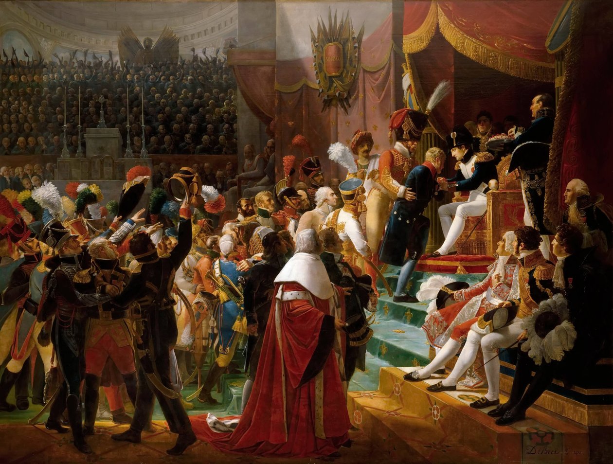 Ensimmäinen kunniamerkkien jako Invalidien kirkossa 14. heinäkuuta 1804. tekijältä Jean Baptiste Debret