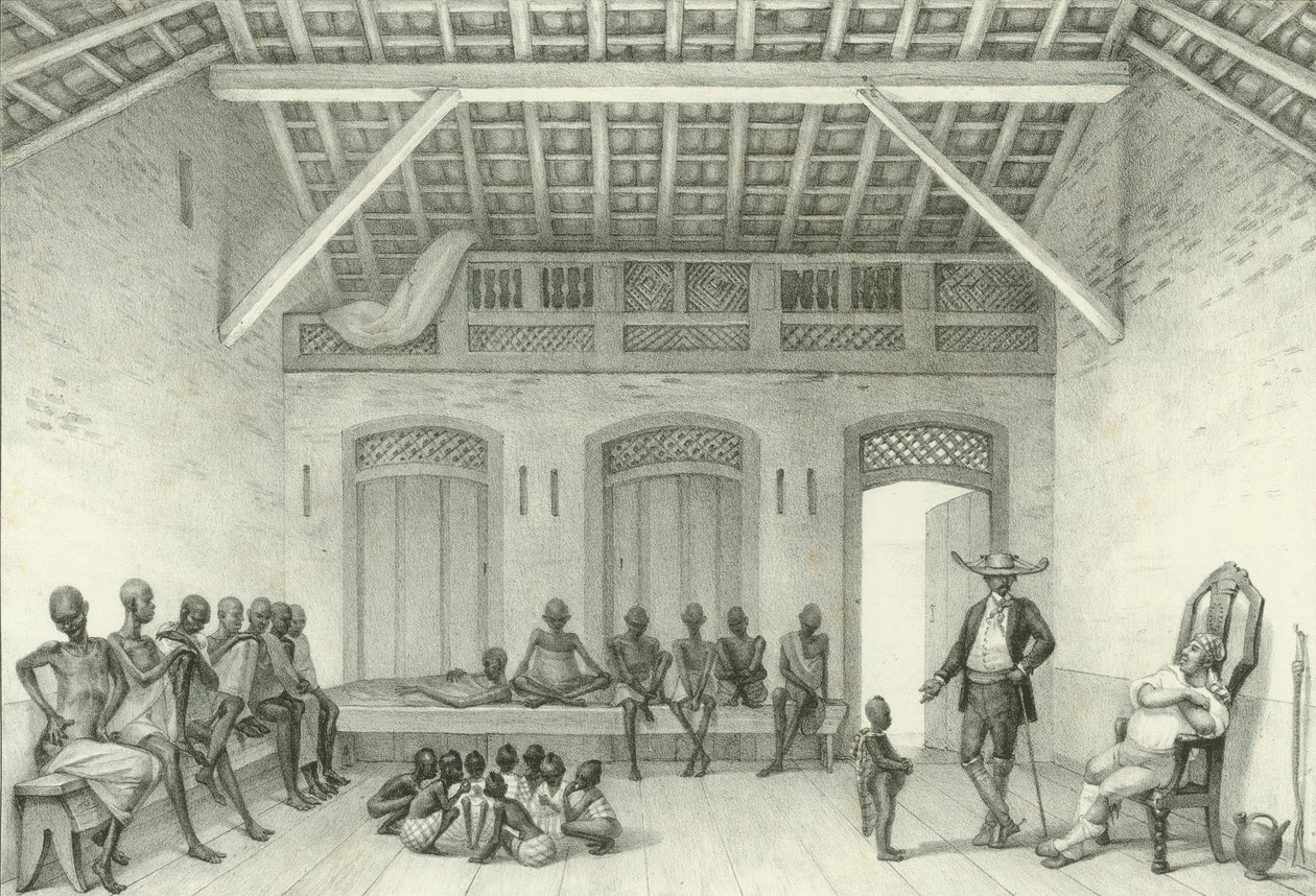 Orjia myyvä kauppa, 1835. tekijältä Jean Baptiste Debret