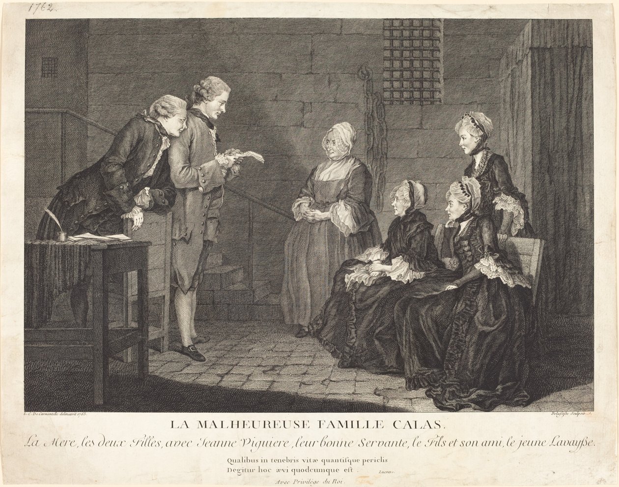 Onneton Calas-perhe tekijältä Jean Baptiste Delafosse, after Louis de Carrogis, called Carmontelle