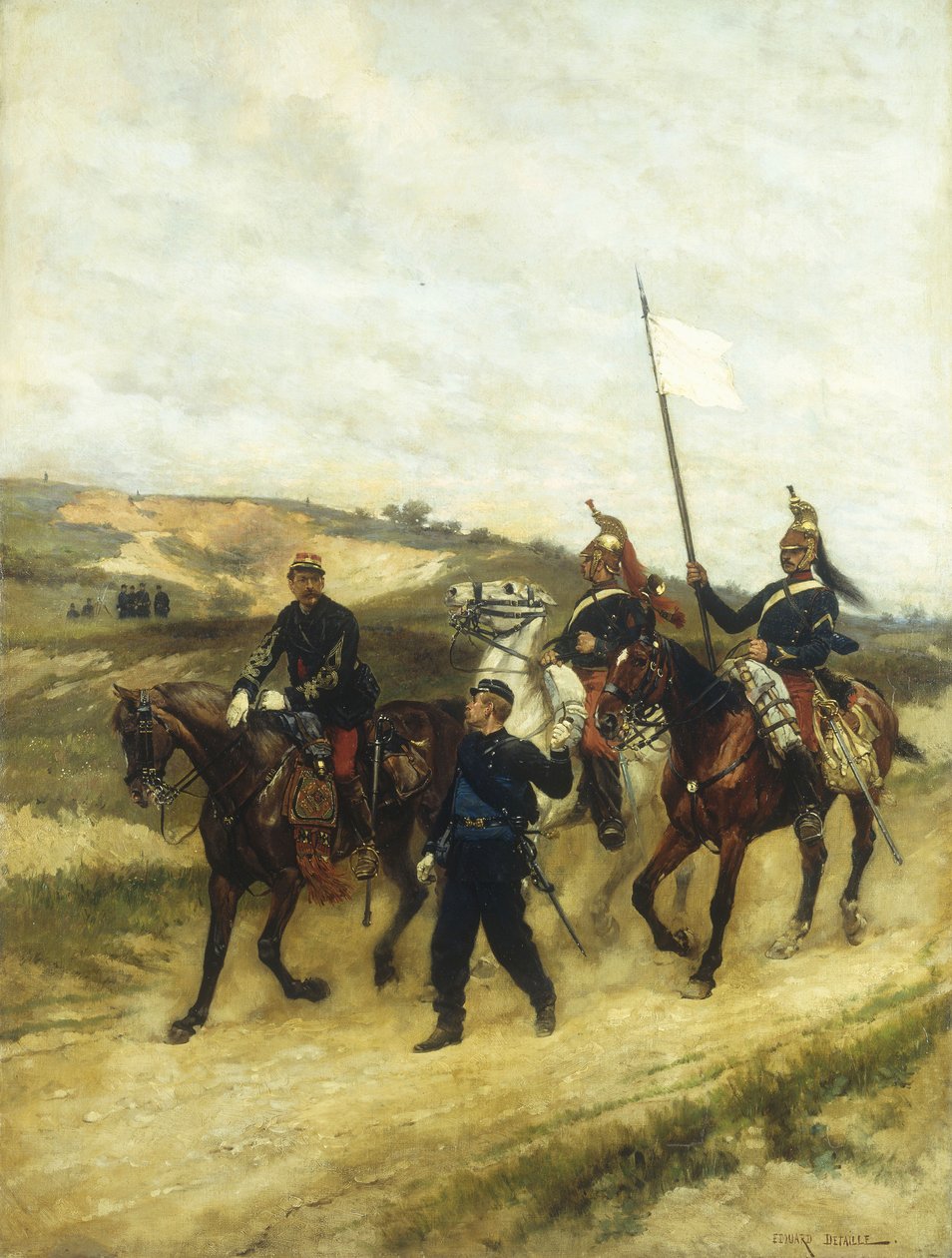 Ratsuväkitoimisto ja lohikäärmeet tekijältä Jean Baptiste Edouard Detaille