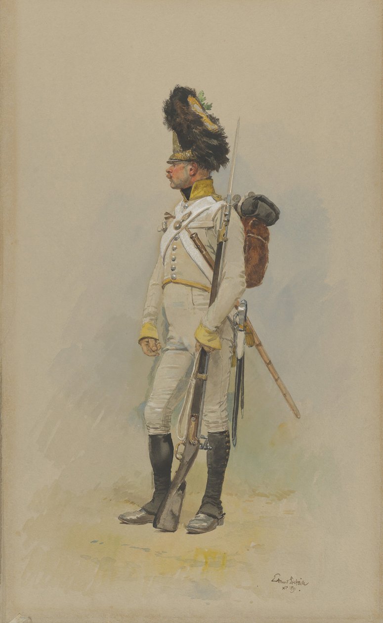 Kaupunginvartioston seisova kranaadieri, 1891. tekijältä Jean Baptiste Edouard Detaille