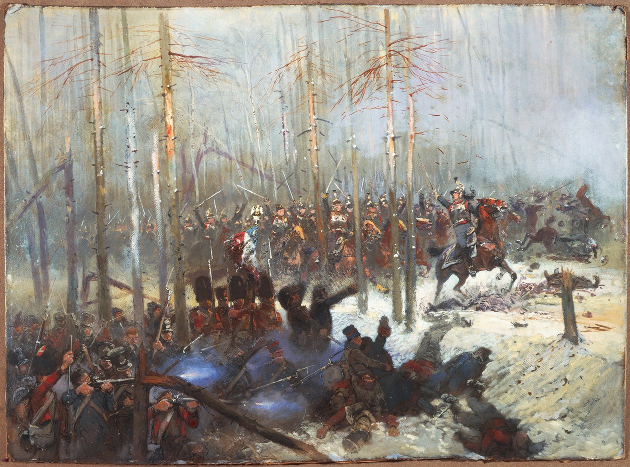 Jean Baptiste Edouard Detaillen (1848-1912) syytteet kirasiereista Venäjällä. Napoleonin sodat, Venäjä tekijältä Jean Baptiste Edouard Detaille