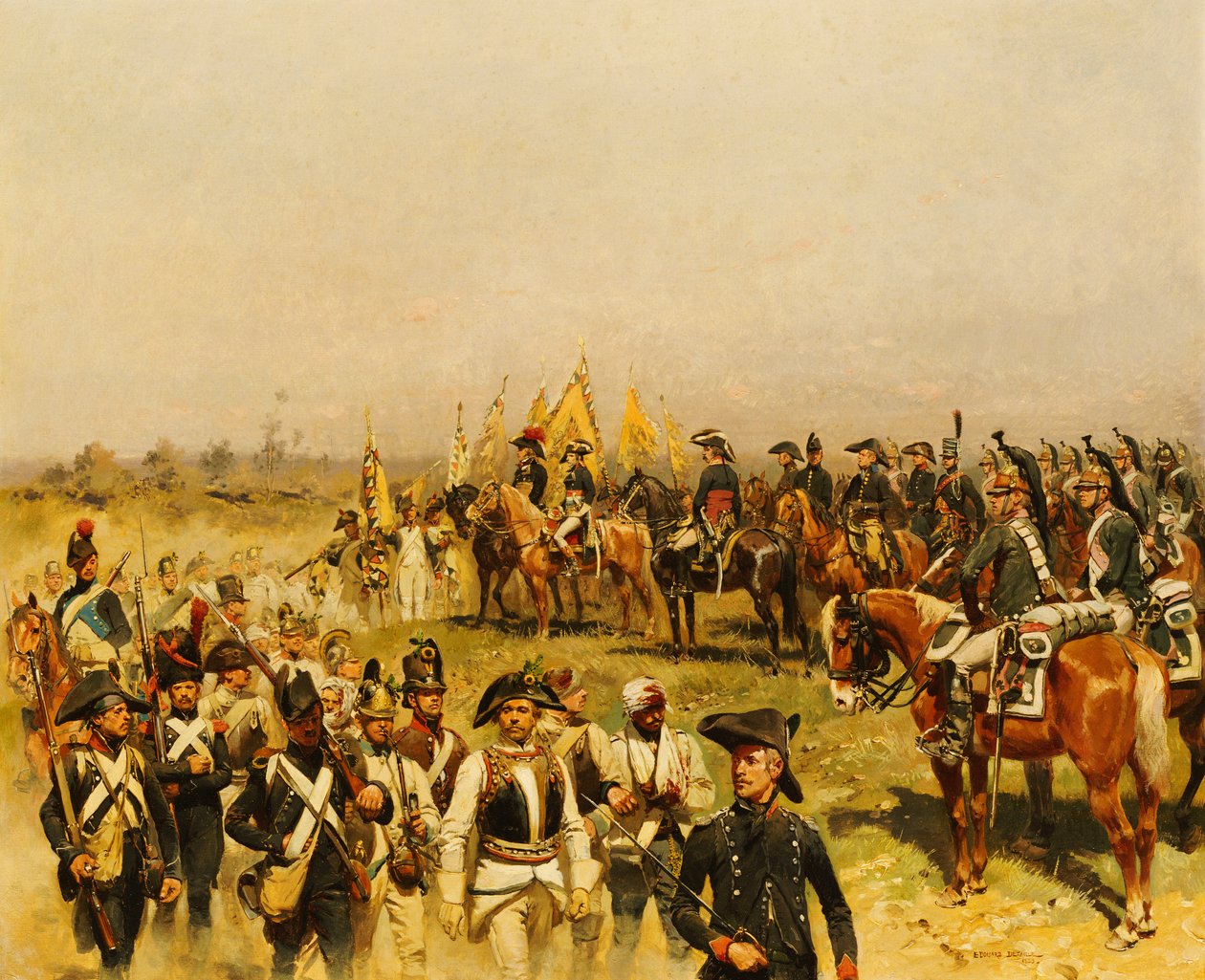 Napoleon komentamassa vankeja, 1883 tekijältä Jean Baptiste Edouard Detaille
