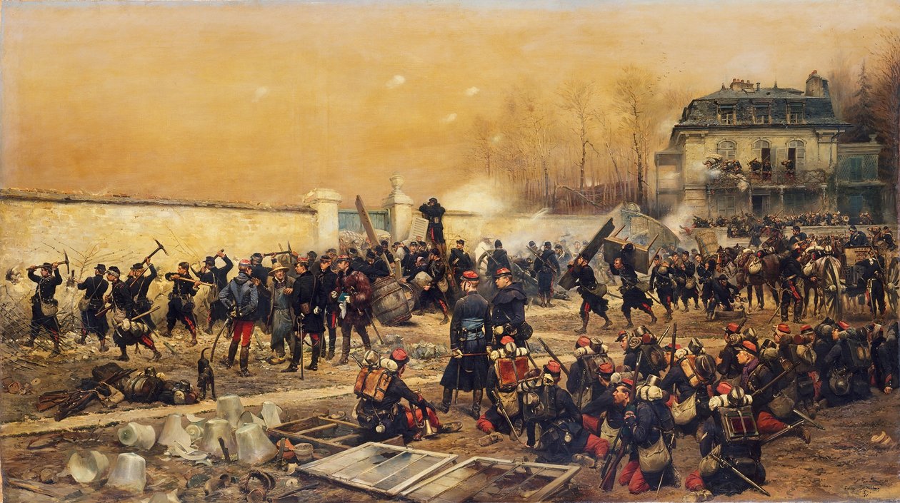 Champignyn puolustus, 1879. tekijältä Jean Baptiste Edouard Detaille
