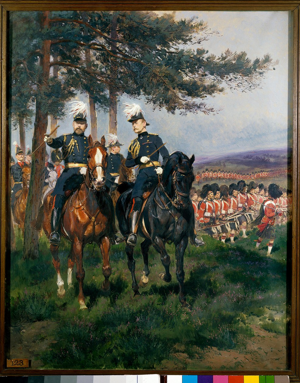 Walesin prinssi ja herttua Arthur of Connaught Edouard Detaillen (1848-1912) Aldershot-akvarelliharjoituksissa 1879 Paris, Museum of the Armee tekijältä Jean Baptiste Edouard Detaille
