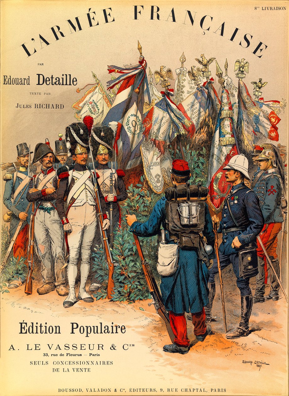 Kapteeni Jules Richardin ranskalaisen Armeen tyypit ja univormut, kuvittanut Edouard Detaille (1848-1912): Edouard Detaillen kirjan "" L