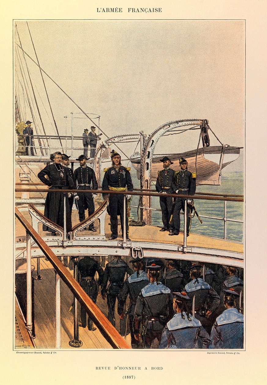 Kapteeni Jules Richardin ranskalaisen armeijan tyypit ja univormut, kuvittanut Edouard Detaille (1848-1912): Marine: Revue d