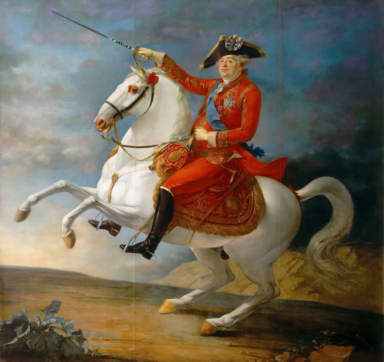 Kuningas Ludvig XVI:n ratsastusmuotokuva 1754-1793 tekijältä Jean Baptiste Francois Carteaux