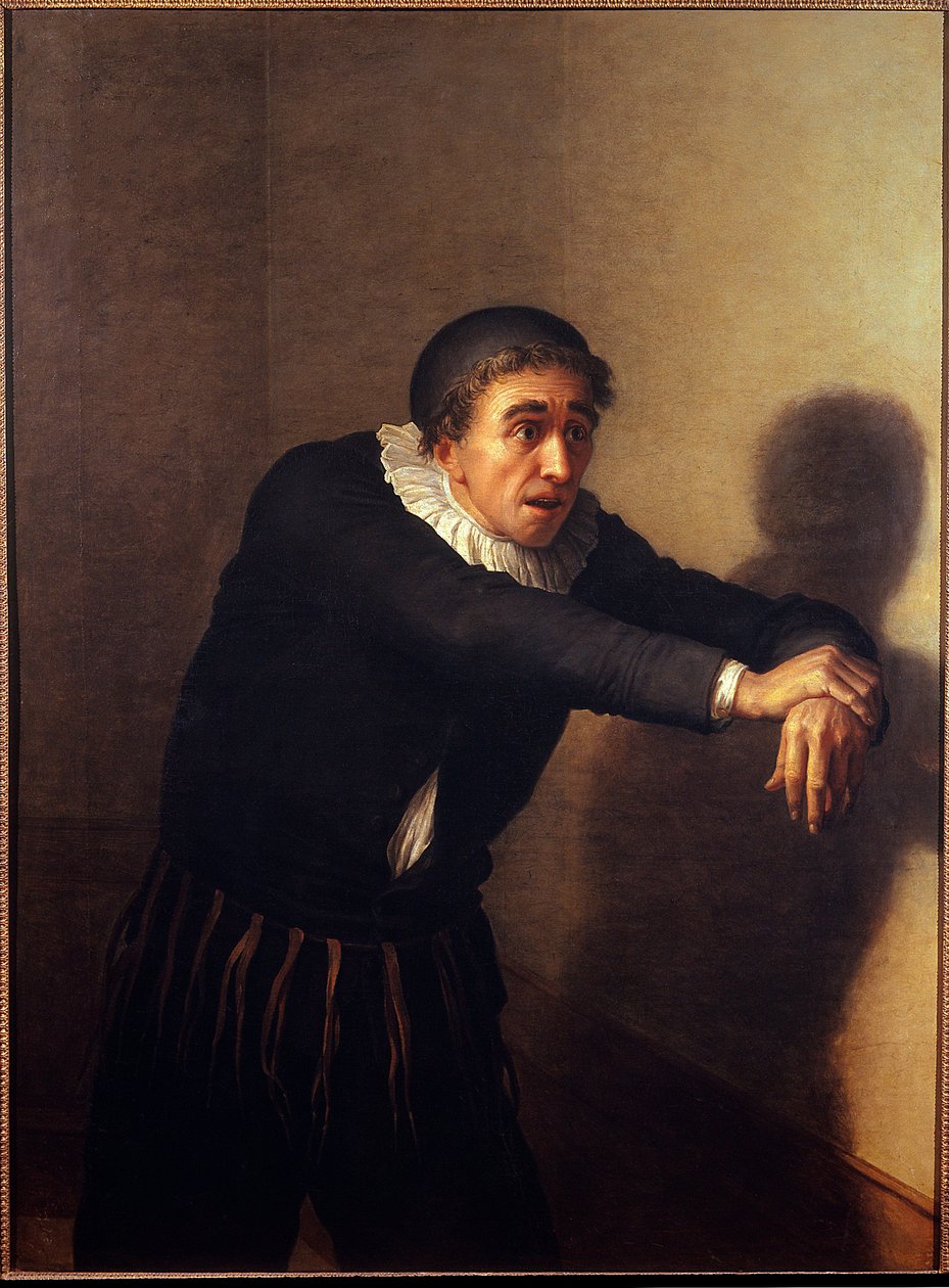 Grandmesnil Harpagonin roolissa Koomikko Grandmesnil (salanimi Jean-Baptiste Fauchard) (1737-1816) esittää Harpagonin hahmoa Molieren näytelmässä "L