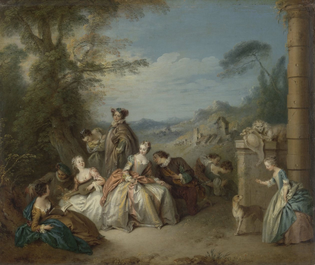 Fête galante maisemassa Upea yritys maisemassa tekijältä Jean Baptiste François Pater