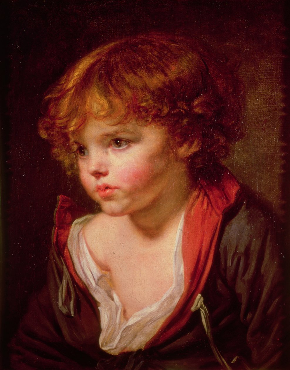 Vaaleatukkainen poika, jolla on avoin paita tekijältä Jean Baptiste Greuze