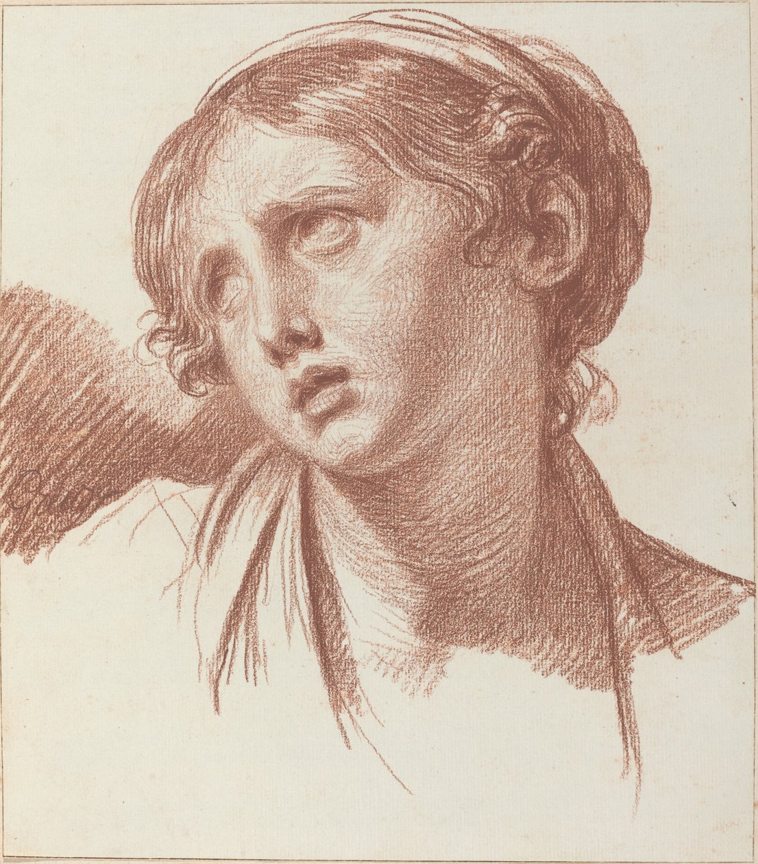 Nuori tyttö, joka katsoo ylöspäin tekijältä Jean Baptiste Greuze