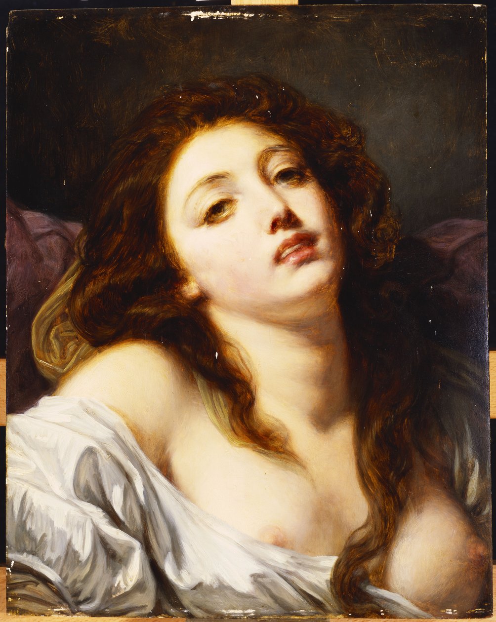 Nuori nainen, rinnan pituus tekijältä Jean Baptiste Greuze