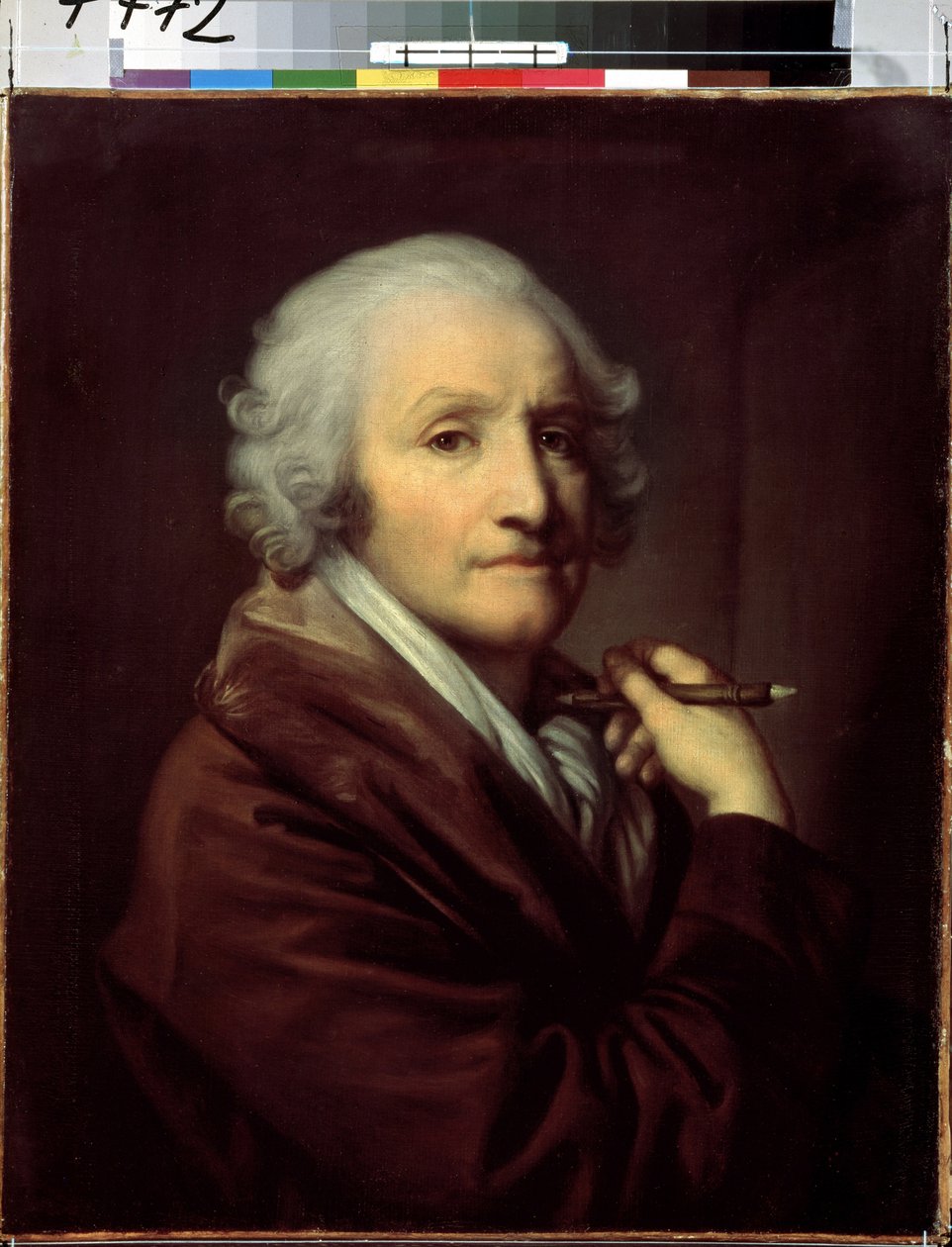 ""Omamuotokuva"" (Omamuotokuva) Jean Baptiste Greuzen (1725-1805) maalaus noin 1780 Mitat 55,5x46 cm Pietarin Eremitaaši tekijältä Jean Baptiste Greuze