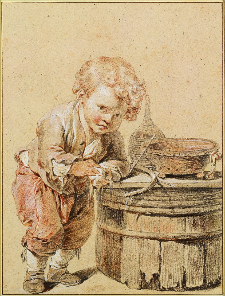 Poika rikki kananmunalla, noin 1756 tekijältä Jean Baptiste Greuze