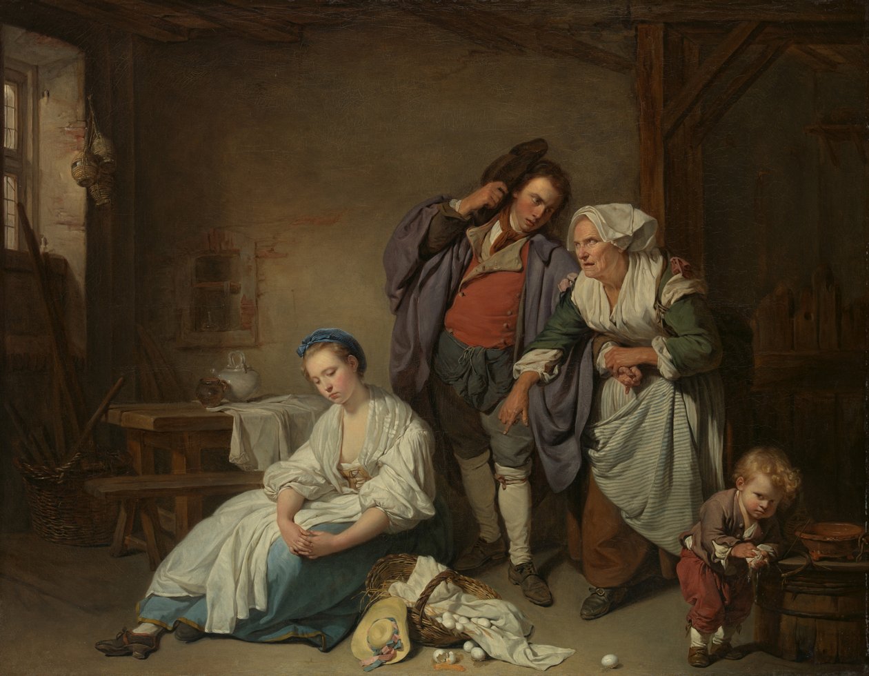 Rikkoutuneet munat, 1756 tekijältä Jean Baptiste Greuze