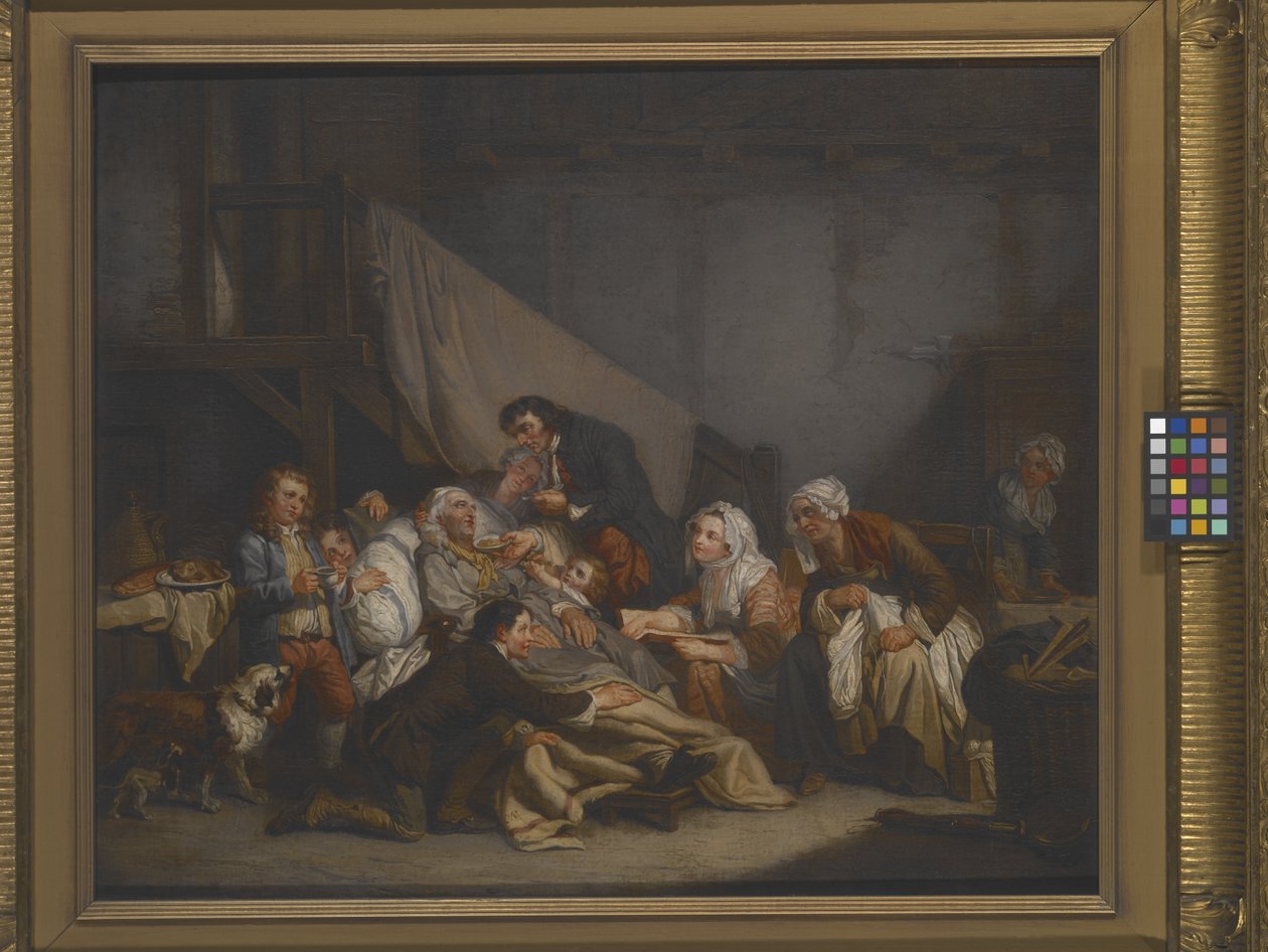 Vanhan miehen kuolema (öljy kankaalle) tekijältä Jean Baptiste Greuze