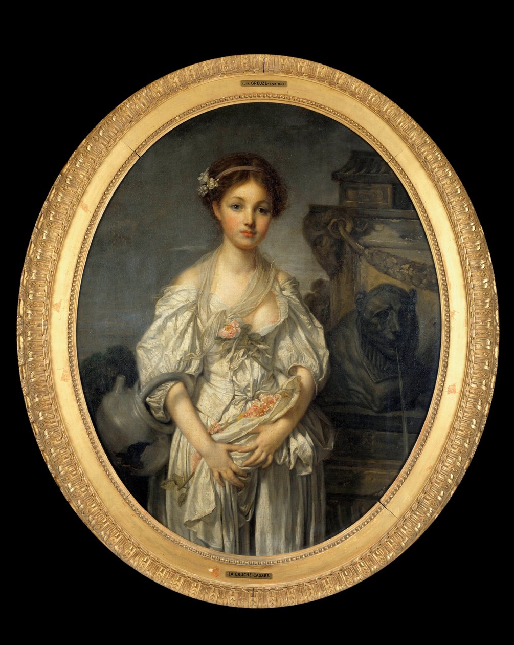 La juche cassee Jean Baptiste Greuzen (1725-1805) maalaus 1700-luvun su. 1,08x0,86 m. tekijältä Jean Baptiste Greuze