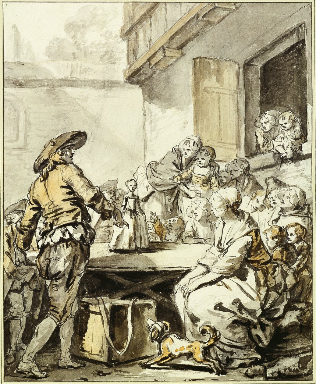 Savolainen tanssivan nuken kanssa tekijältä Jean Baptiste Greuze