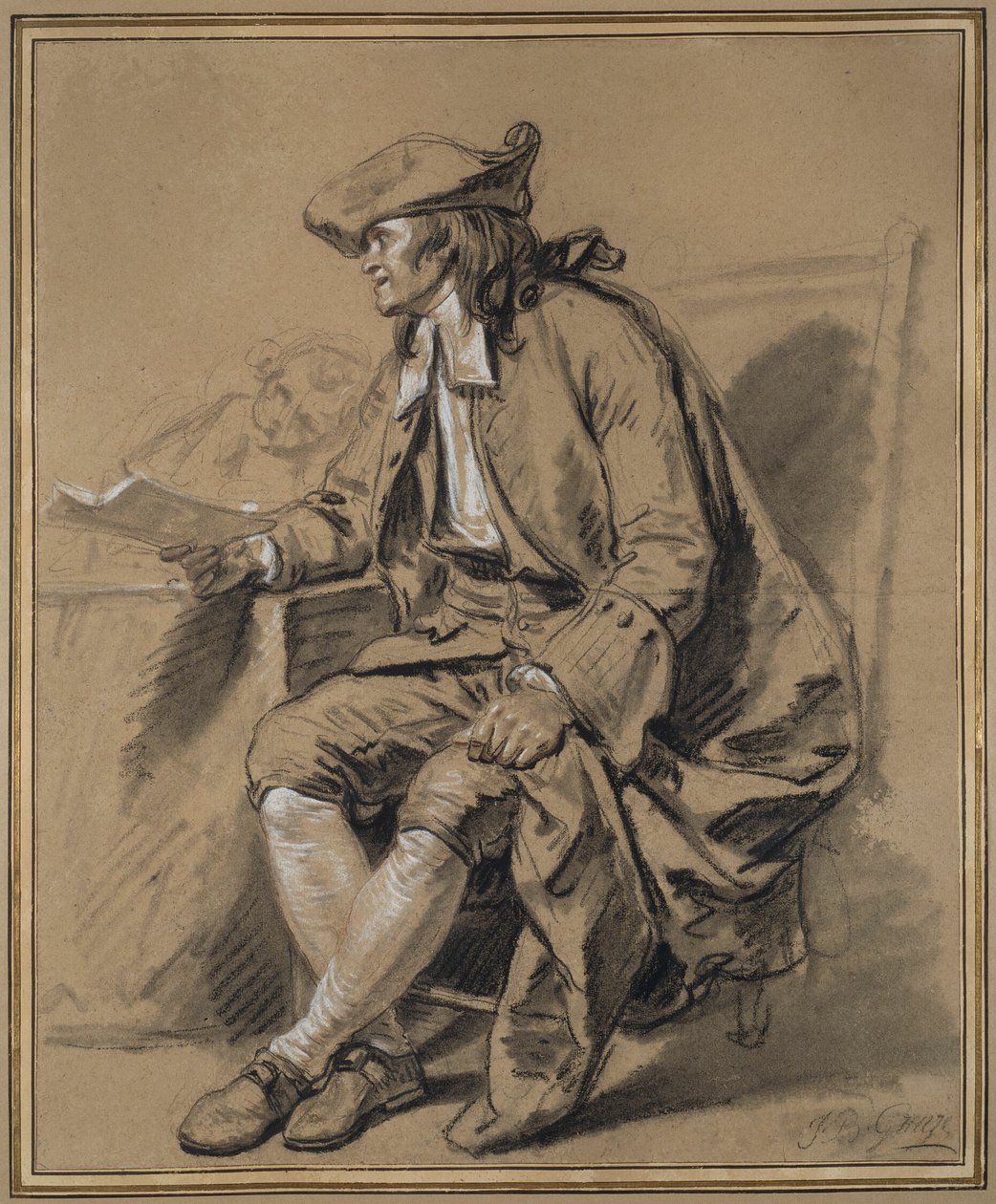 Notaari: Notaari: Tutkimus "Avioehtosopimusta" varten tekijältä Jean Baptiste Greuze
