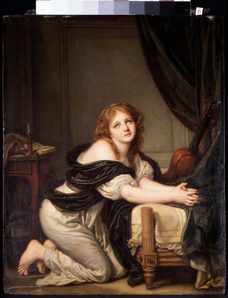 Aamurukous (öljy kankaalle tekijältä Jean Baptiste Greuze