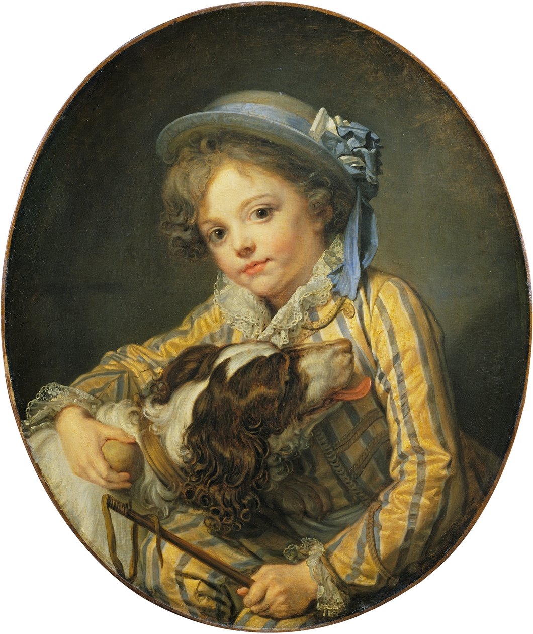 Nuori poika koiran kanssa tekijältä Jean Baptiste Greuze
