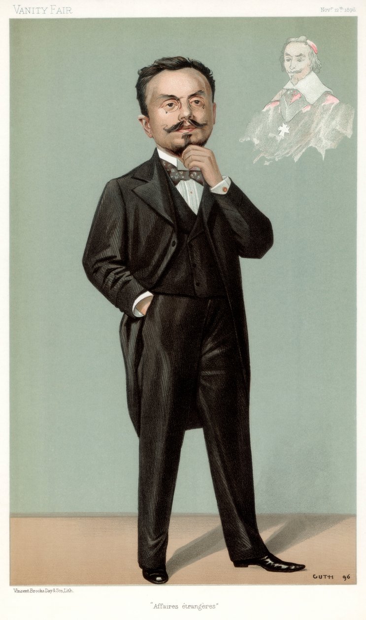 Ulkoasiat, Gabriel Hanotaux, Ranskan valtiomies, 1896 tekijältä Jean Baptiste Guth