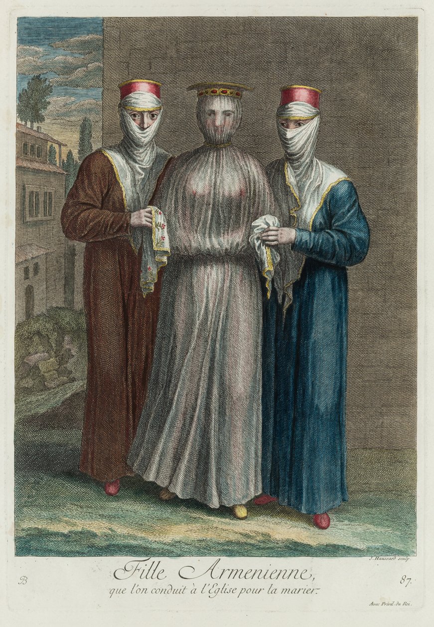 Armenialainen morsian ennen häitä, 1714. tekijältä Jean Baptiste Haussard