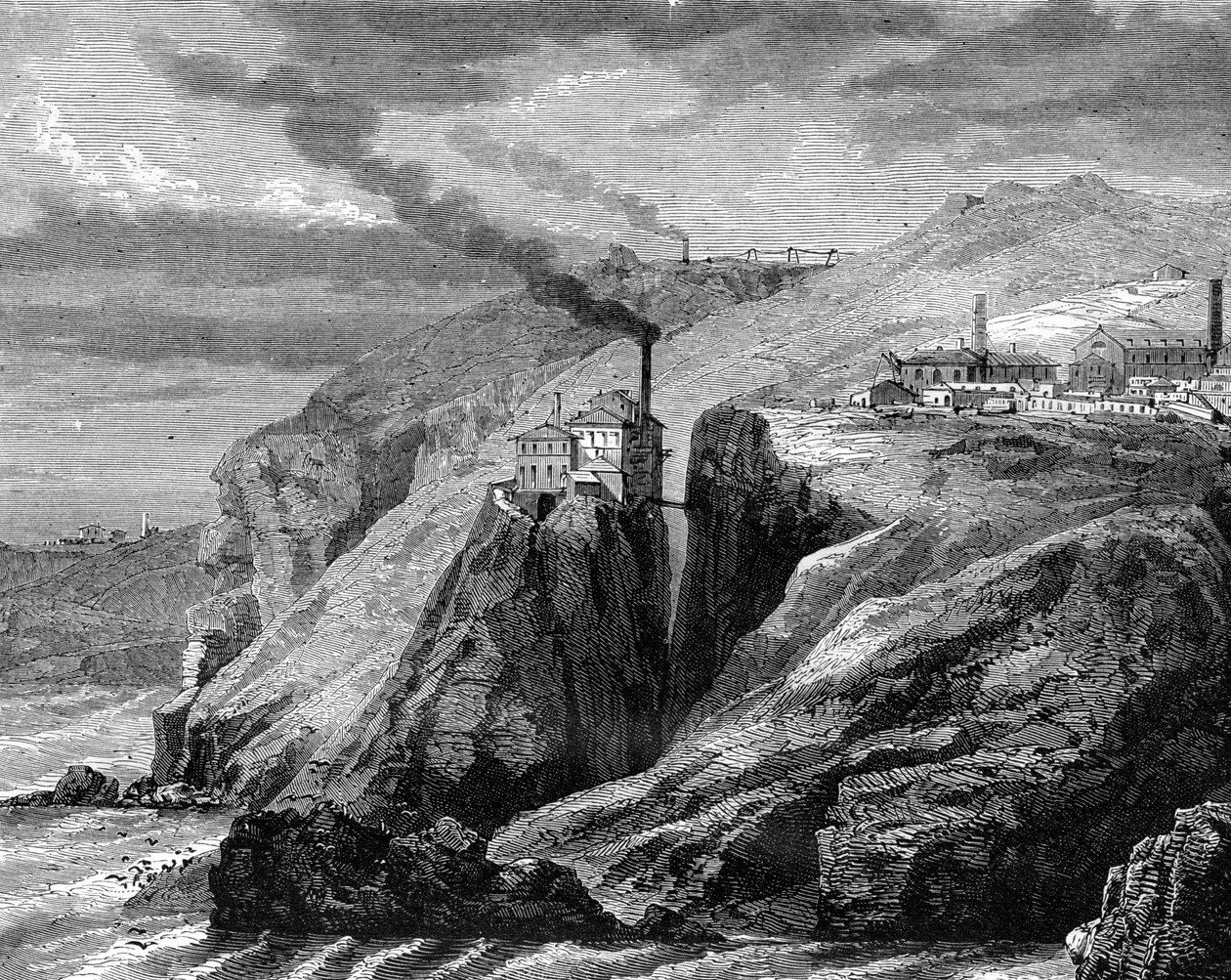 Näkymä Cornwalliin, Englantiin, 1800-luku. tekijältä Jean Baptiste Henri Durand Brager