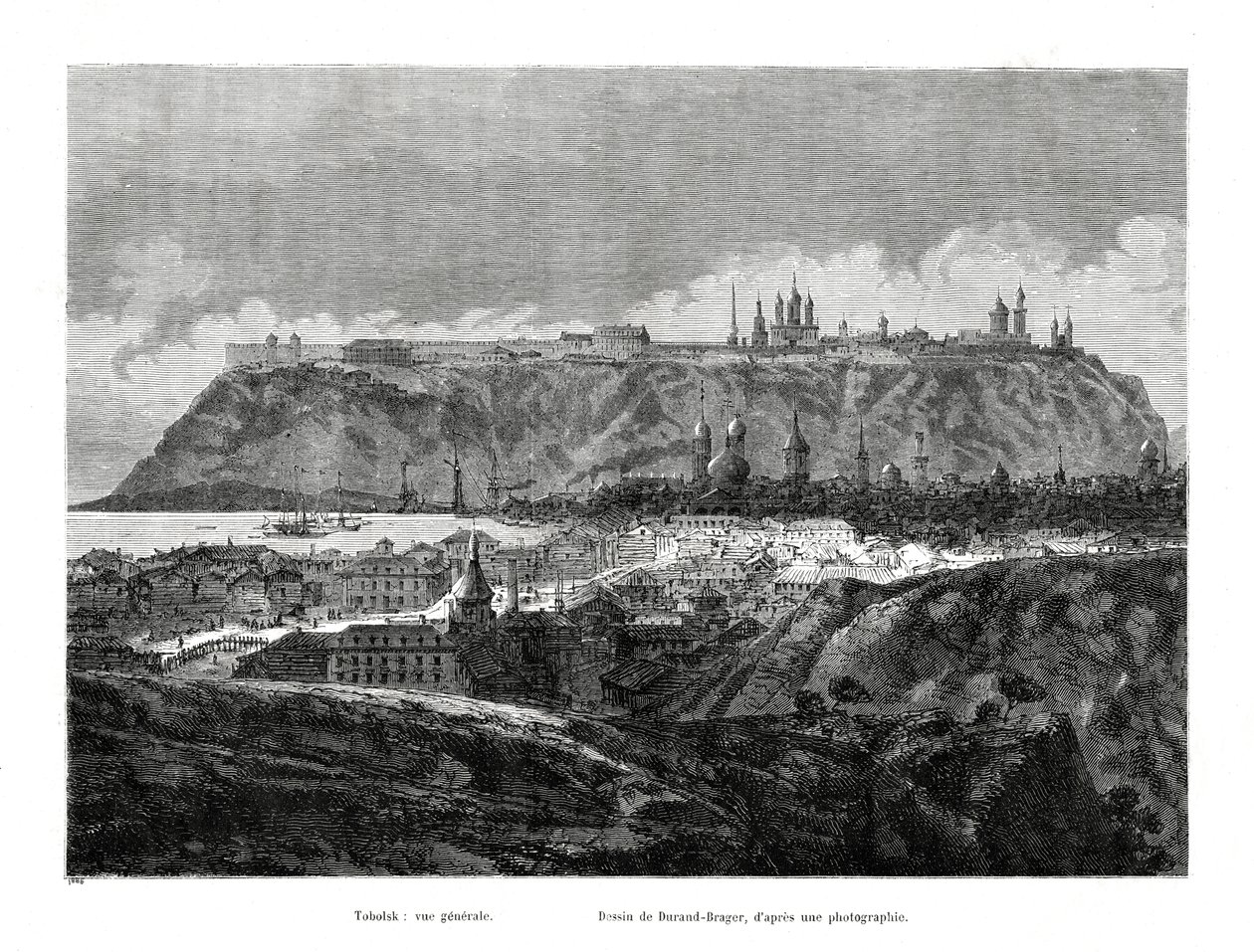 Tobolsk, Siperia, Venäjä, 1886 tekijältä Jean Baptiste Henri Durand Brager