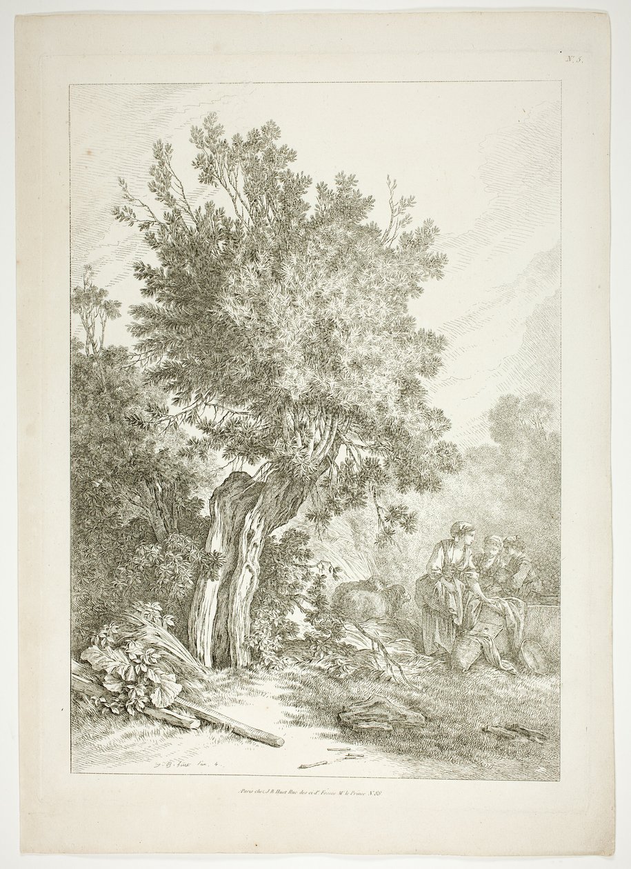 Levy 5/38 teoksesta Oeuvres de J. B. Huet tekijältä Jean Baptiste Huet