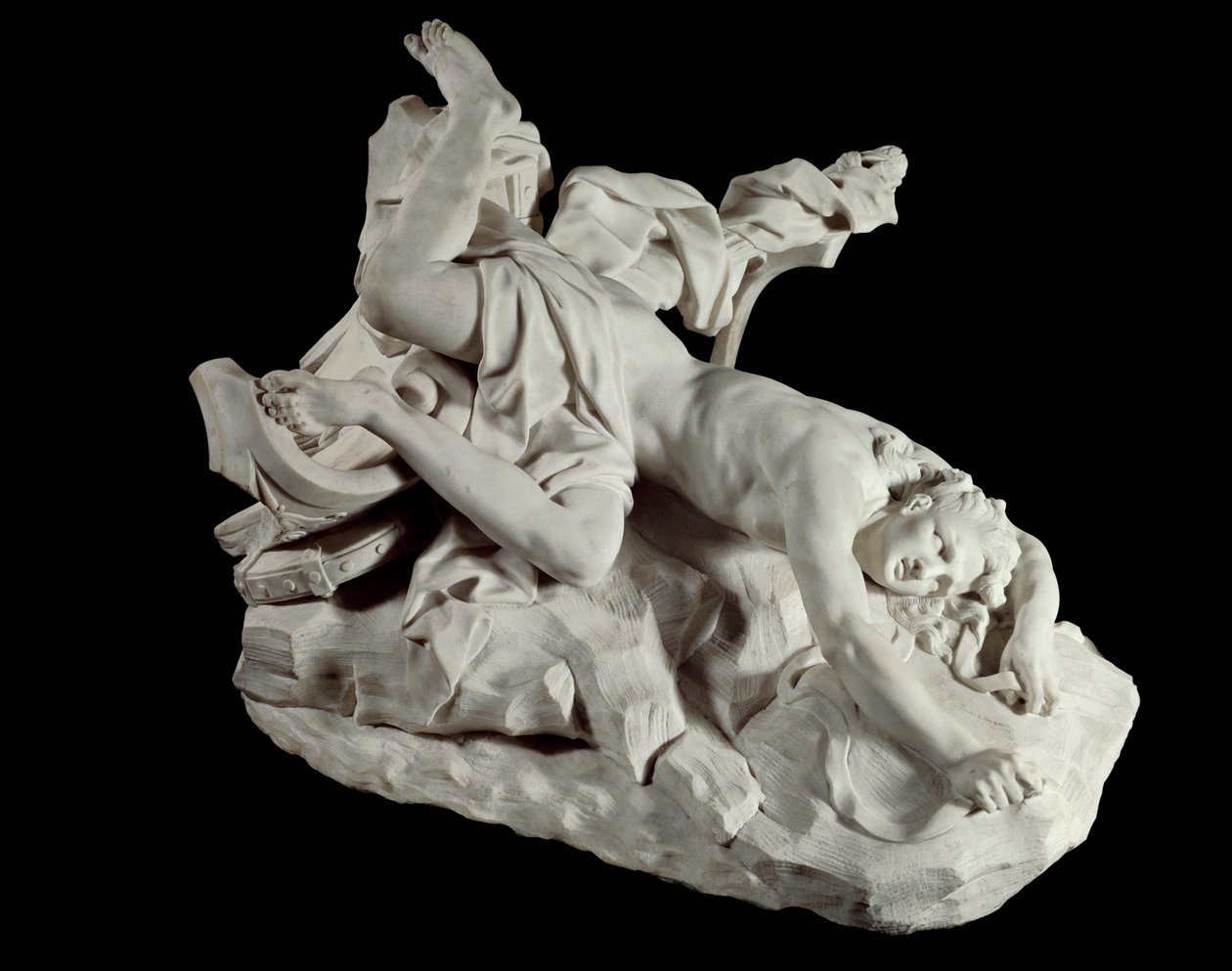 Hippolyten kuolema Mytologian jättiläinen kuolee jättiläismäen aikana. Jean Baptiste Lemoynen (1704-1778) veistos 1700-luvun Pariisi, Louvre-museo. tekijältä Jean Baptiste II Lemoyne