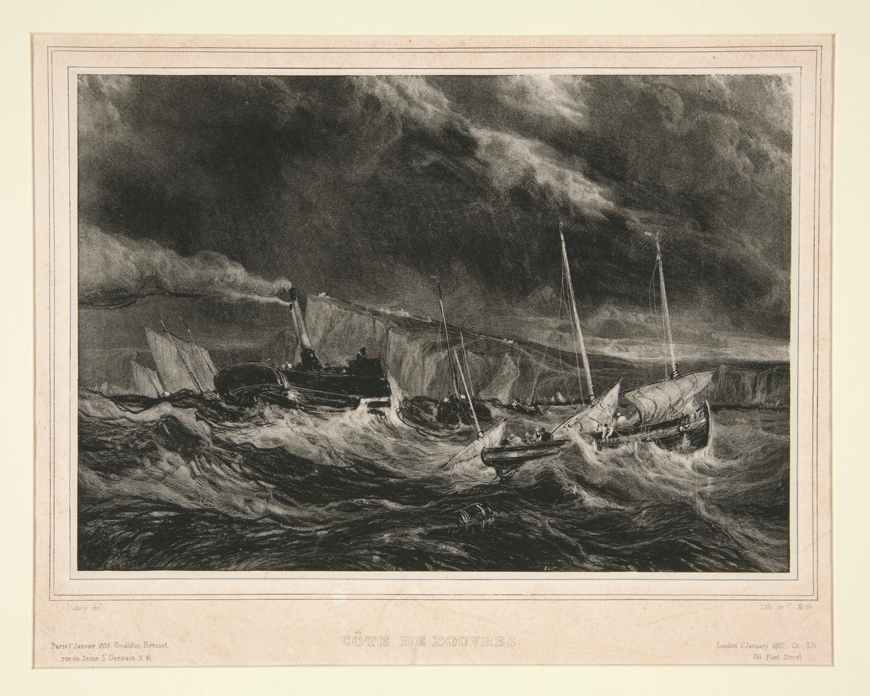 Doverin rannikko tekijältä Jean Baptiste Isabey