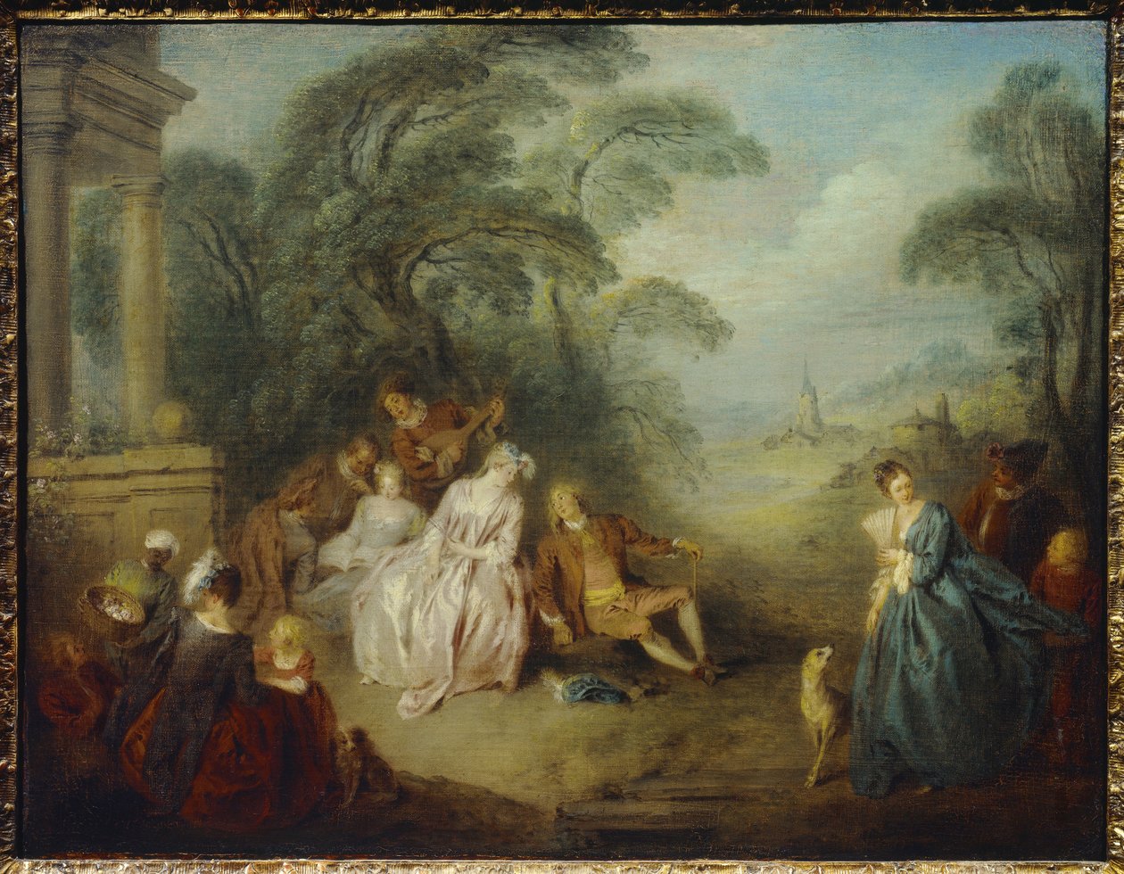 Kokoonpantu puistoon Jean Baptiste Paterin (1695-1736) maalaus 1700-luku tekijältä Jean Baptiste Joseph Pater