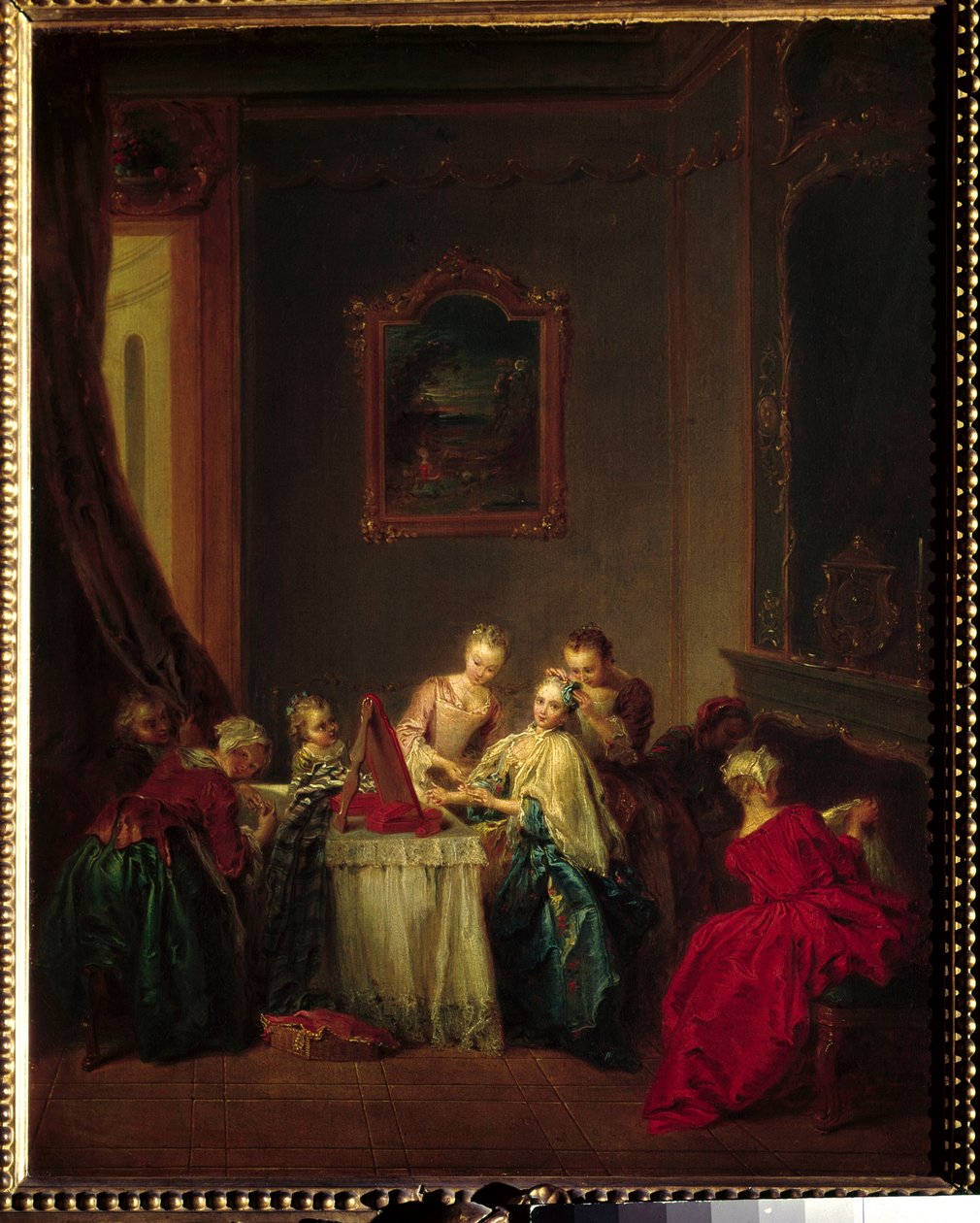 La toilette Jean Baptiste Paterin (1695-1736) maalaus 1700-luvun su. 0,47x0,37 m Pariisi, Musee du Louvre tekijältä Jean Baptiste Joseph Pater