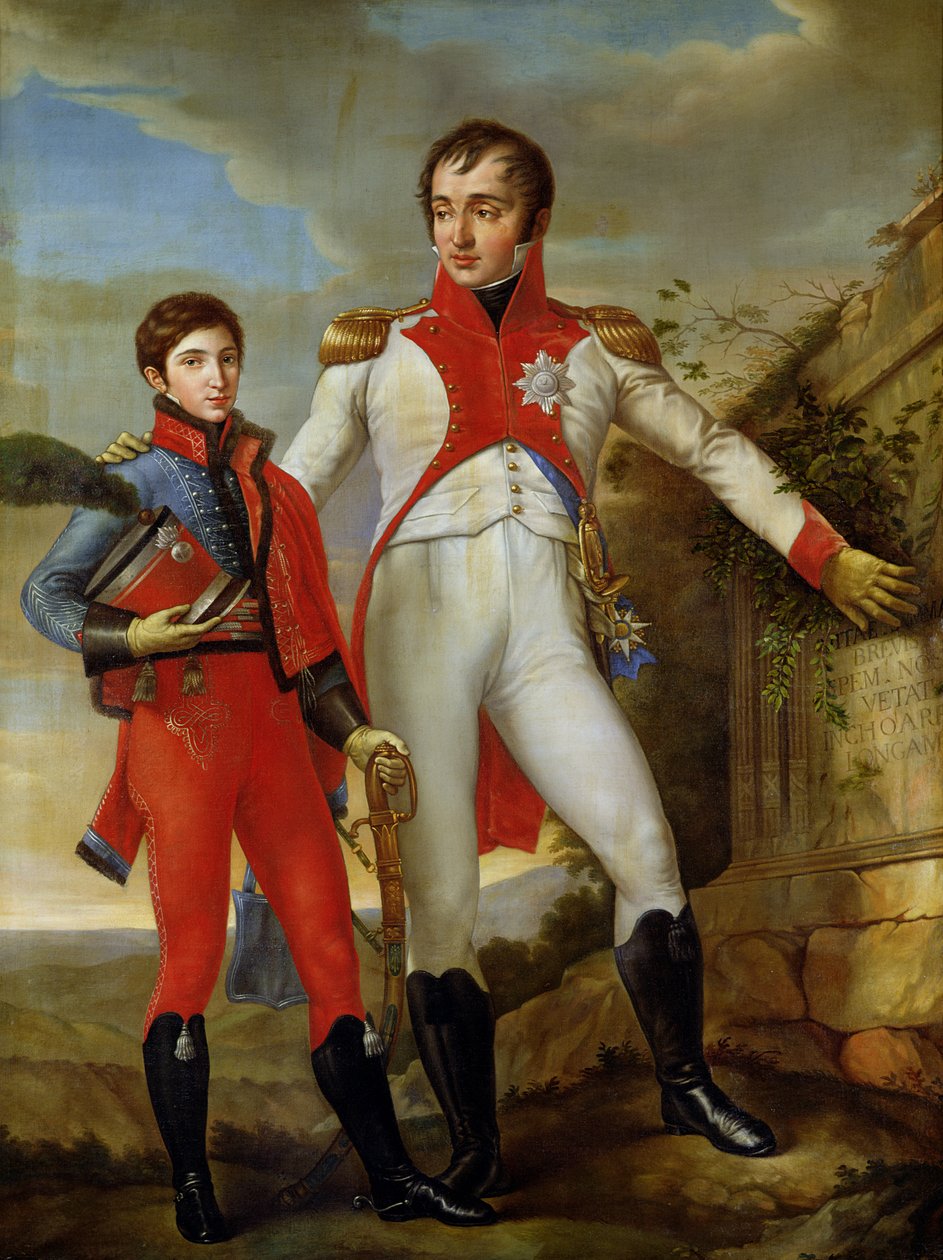Louis Bonaparte (1778-1846) Hollannin kuningas ja Louis Napoleon (1804-31) Hollannin kruununprinssi, n. 1806 tekijältä Jean Baptiste Joseph Wicar