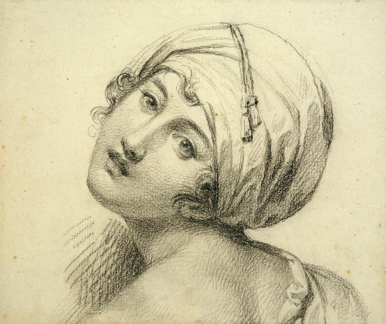 Emman (n.1765-1815) Lady Hamiltonin muotokuva (musta liitu paperille) tekijältä Jean Baptiste Joseph Wicar
