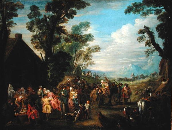 Lähdössä sotaan tekijältä Jean Baptiste Joseph attr. to Pater