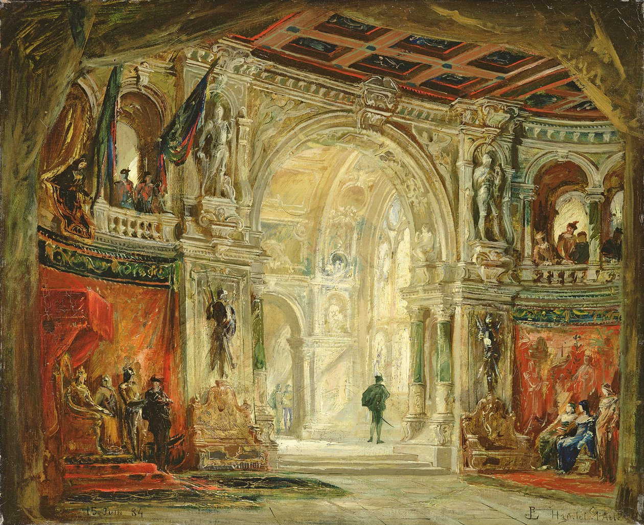 Hamlet, I näytös, 1884 tekijältä Jean Baptiste Lavastre