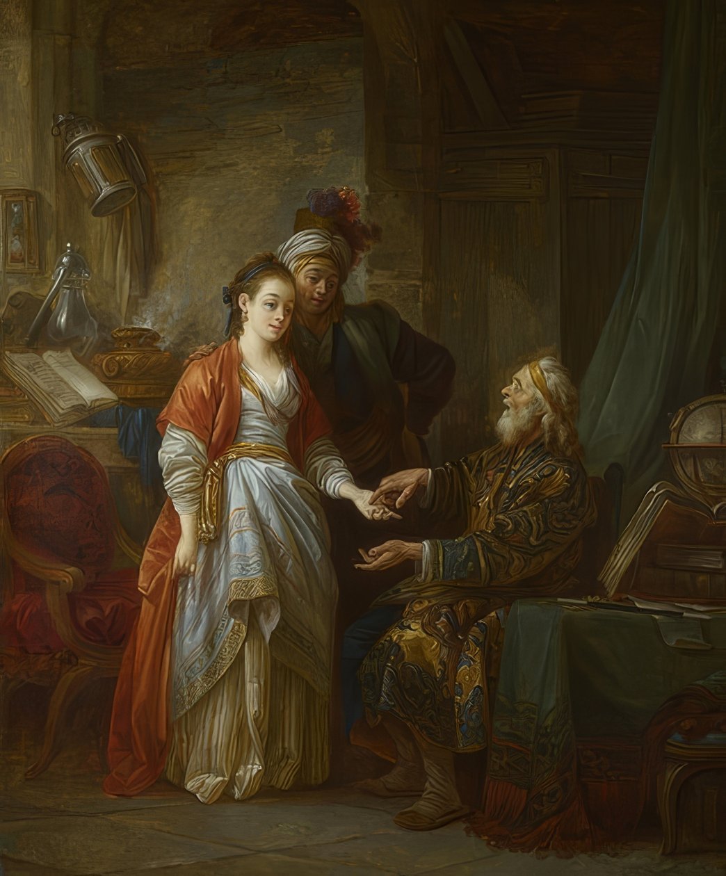 Nekromanti. Noin 1775 tekijältä Jean Baptiste Le Prince
