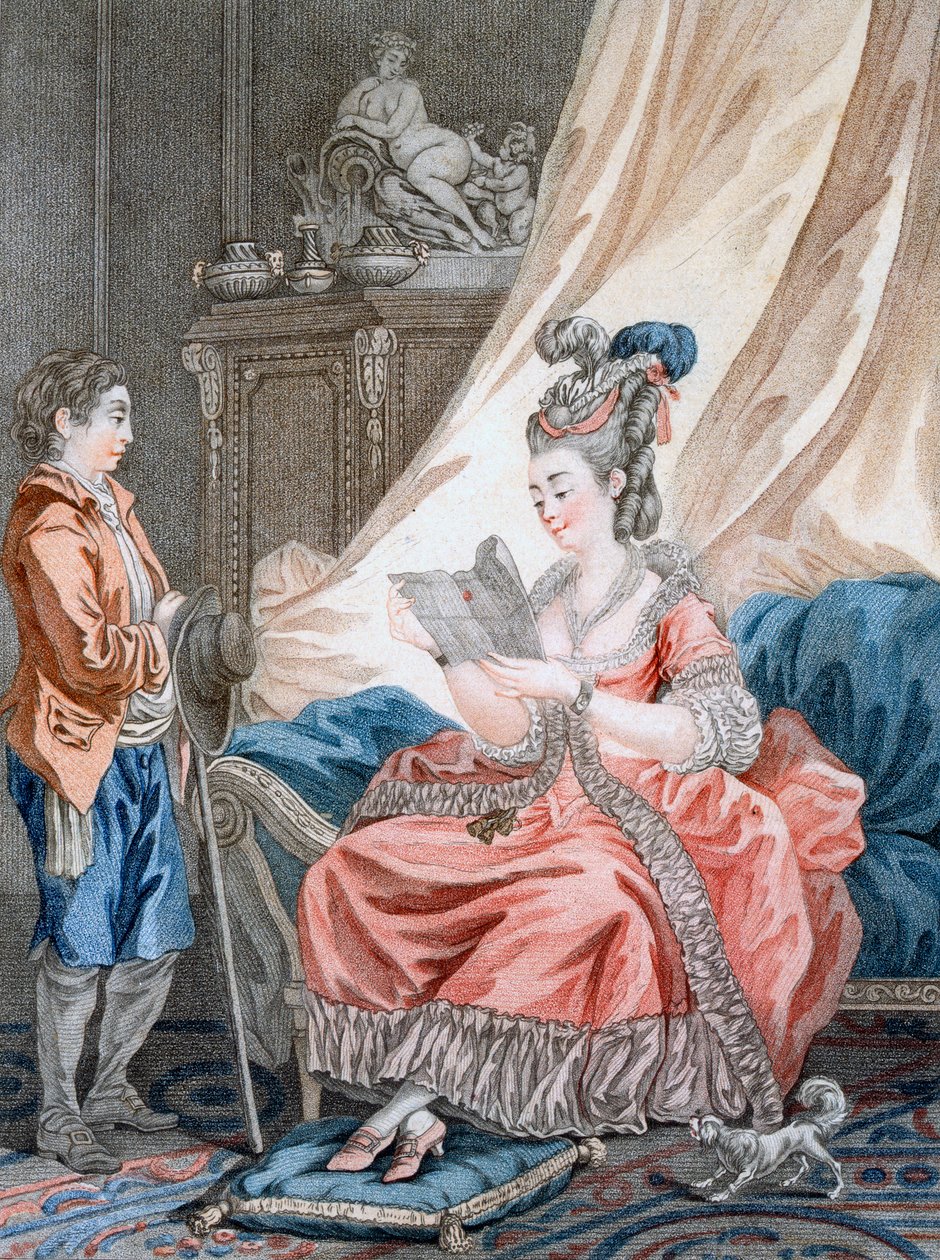 The Welcome News, kaiverrus L. Marin, pub. Tekijä: Vivares, Lontoo, n. 1770-1780 tekijältä Jean Baptiste Le Prince