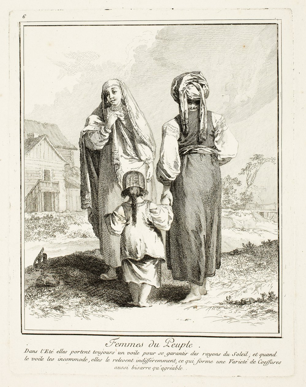 Women of the People, levy kuusi julkaisusta Miscellaneous Clothing of the Northern Peoples tekijältä Jean Baptiste Le Prince