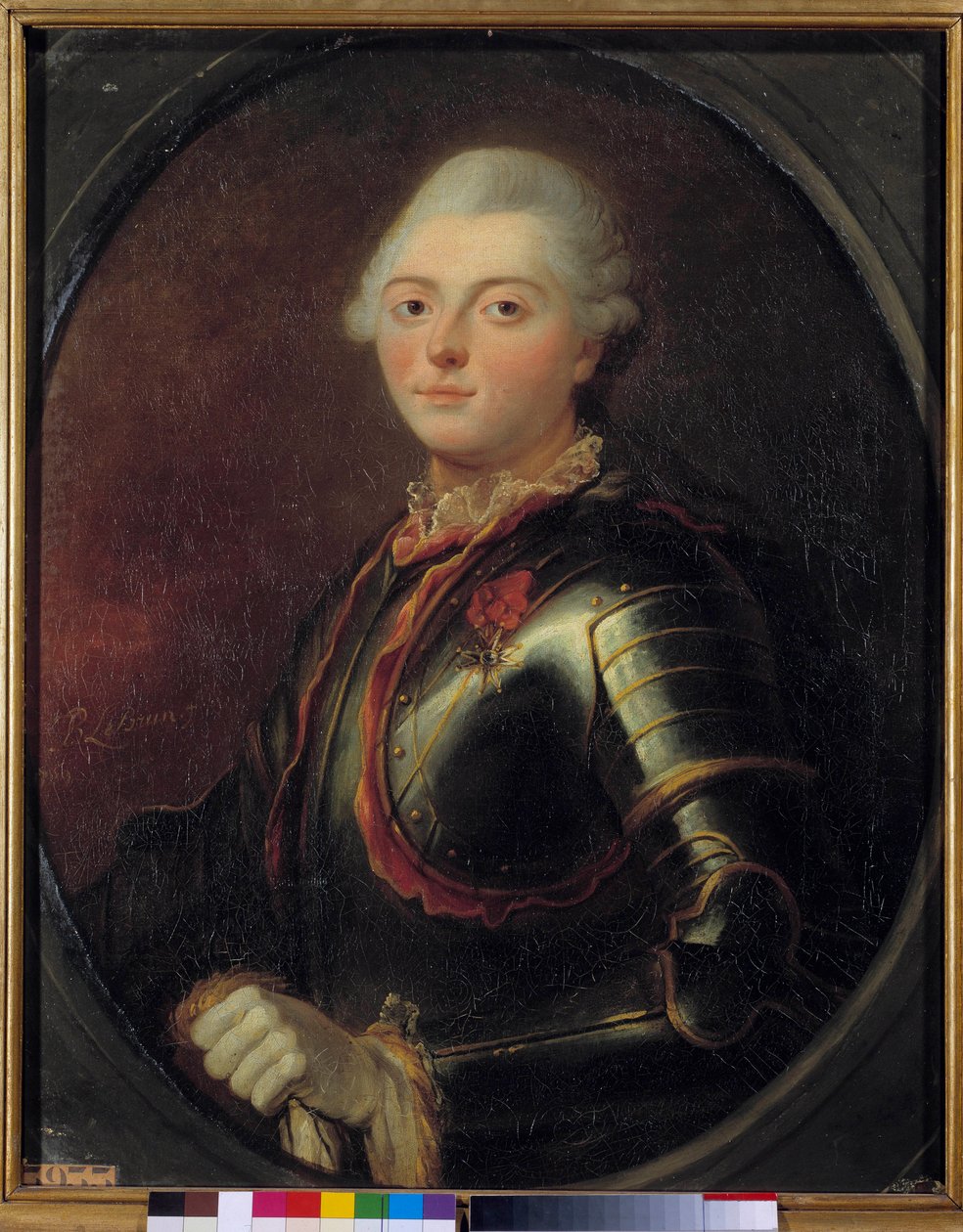 Estaingin kreivin amiraali Charles Henri Theodatin muotokuva (1729-1794) Jean Baptiste Brunin (1748-1813) maalaus 1769. Mitat 0,83 x 0,66 m Versailles, Musee du Chateau tekijältä Jean Baptiste Lebrun
