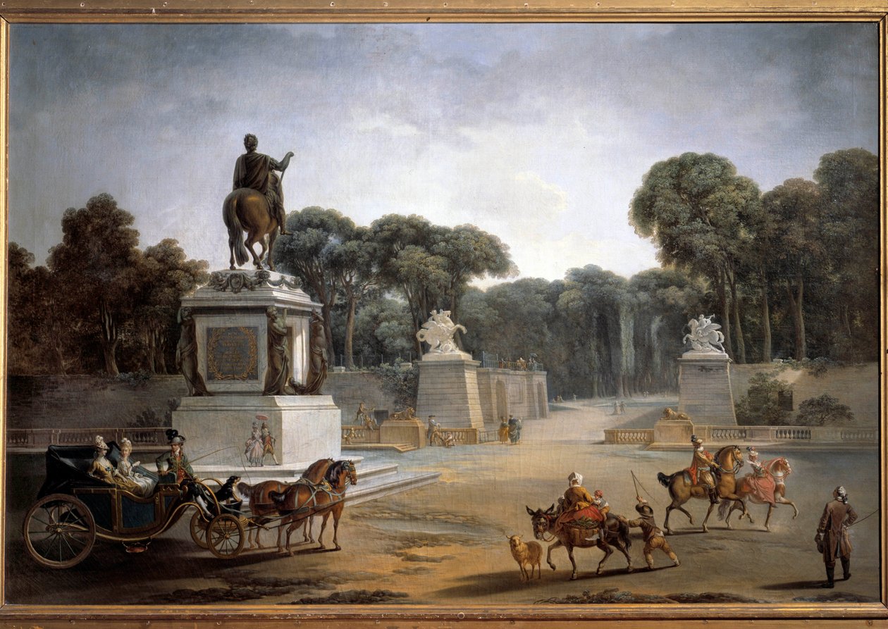Place Louis XV Näkymä Place de la Louis XV nykyiselle Place de la Concordelle Pariisissa. Jean-Baptiste Leprincen (1734-1781) maalaus tekijältä Jean Baptiste Leprince