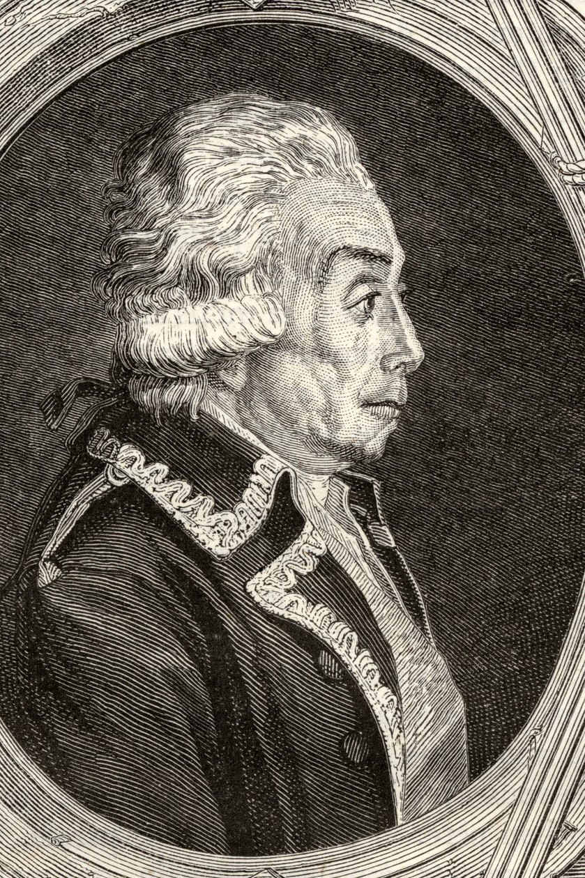 Pannemaker-Lignyn kaivertama kreivi Nicolas Luckner Louis Blancin (1811-82) teoksesta "Histoire de la Revolution Francaise" tekijältä Jean Baptiste Lienard