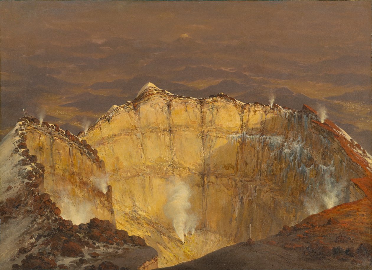 Popocatepetlin kraatteri, 1833 tekijältä Jean Baptiste Louis Gros