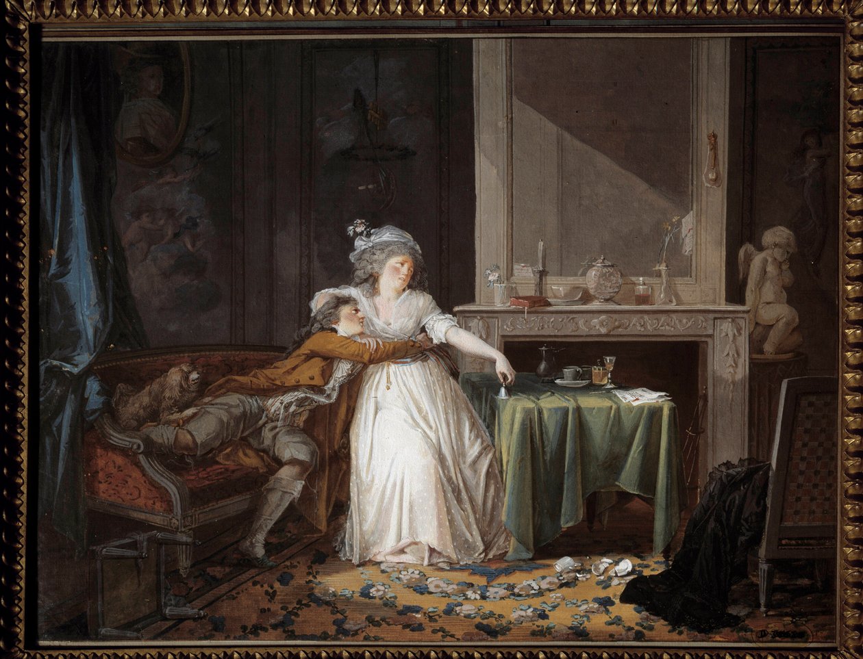 Rikkoutunut kuppi. Jean Baptiste Malletin (1759-1835) maalaus tekijältä Jean Baptiste Mallet