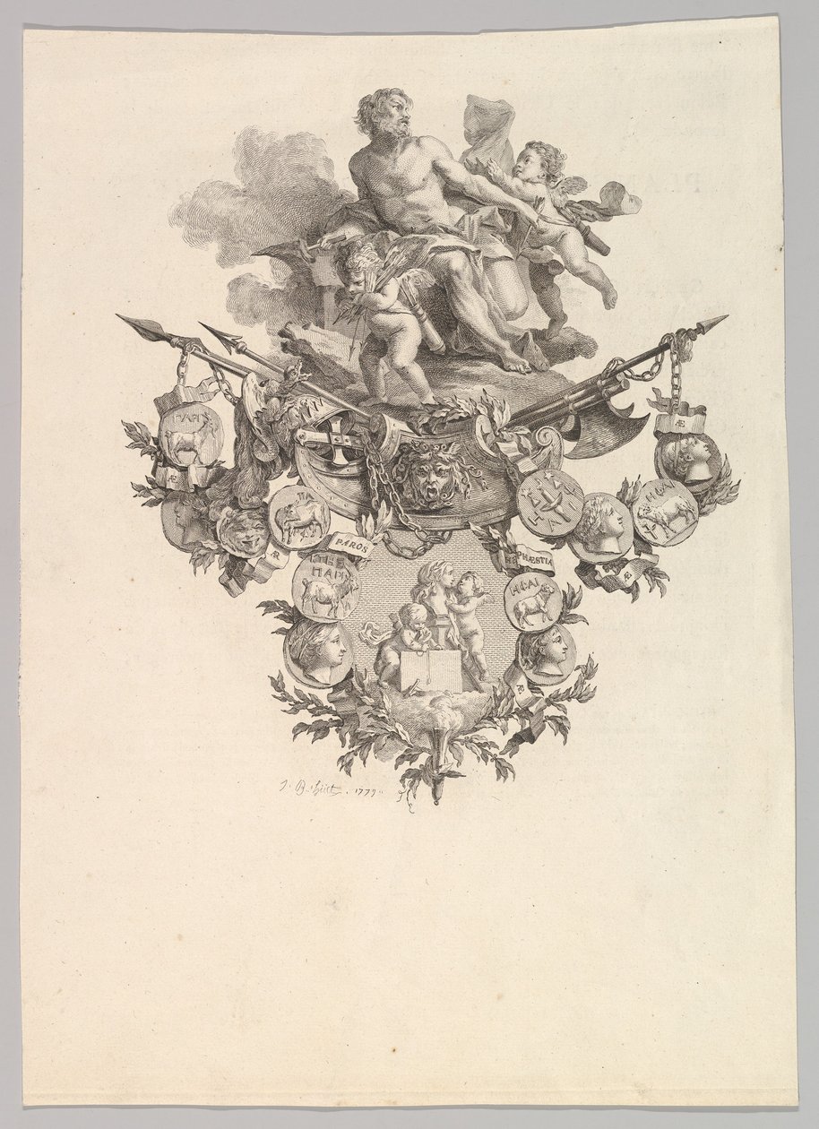 Vinjetti Hephaistoksen ja Putin kanssa, 1779. tekijältä Jean Baptiste Marie Huet