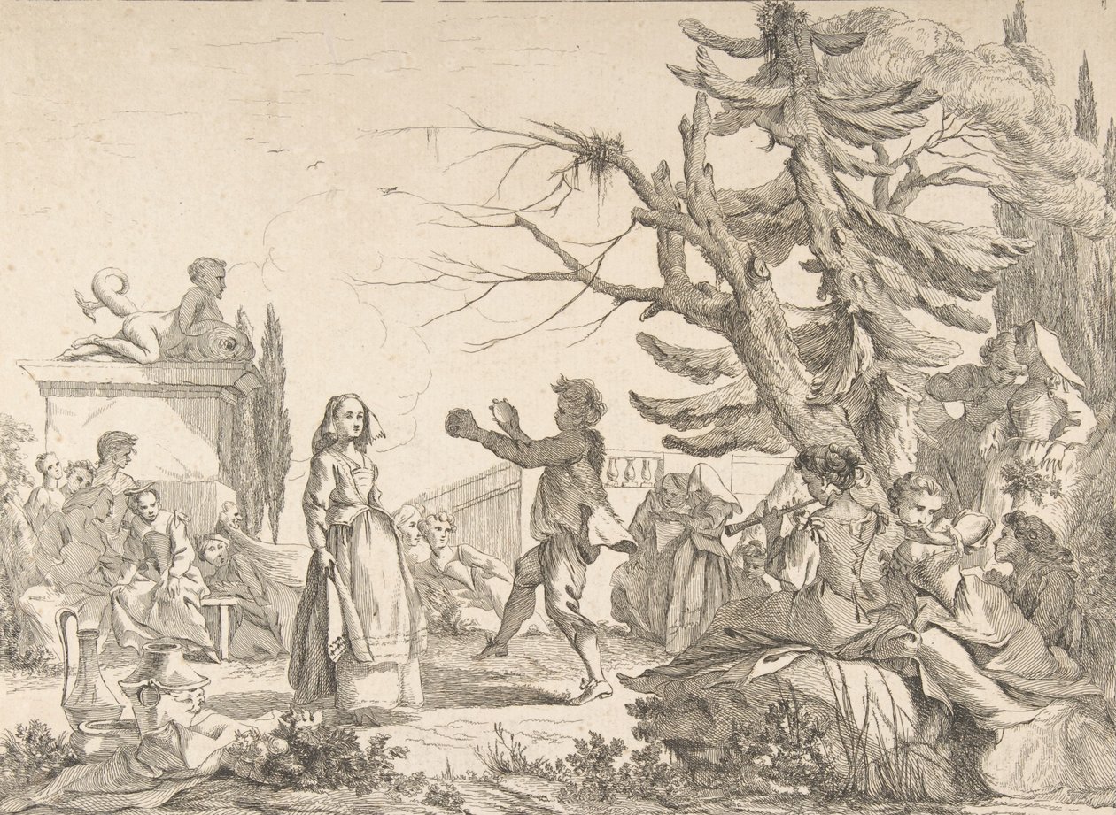 Improvisoitu tanssi Improvisoitu ball, 1742. tekijältä Jean Baptiste Marie Pierre